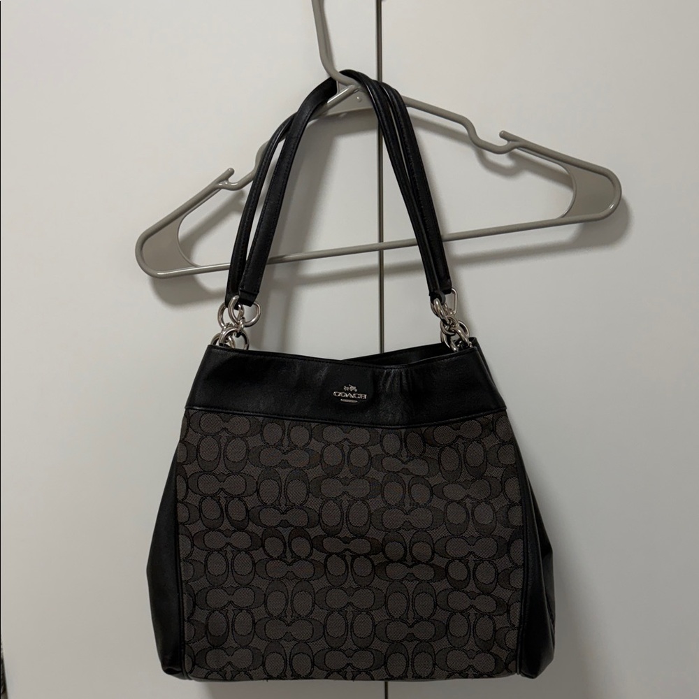 Coach Black and Gray Shoulder Bag